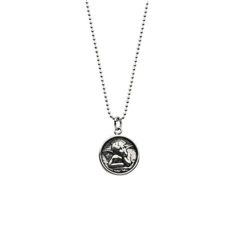 Collar de clavícula de plata de ley 925 con ángel de la guarda al por mayor